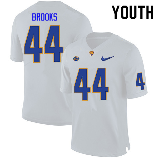 Youth #44 Taelen Brooks Pitt Panthers College Football Jerseys Sale-White